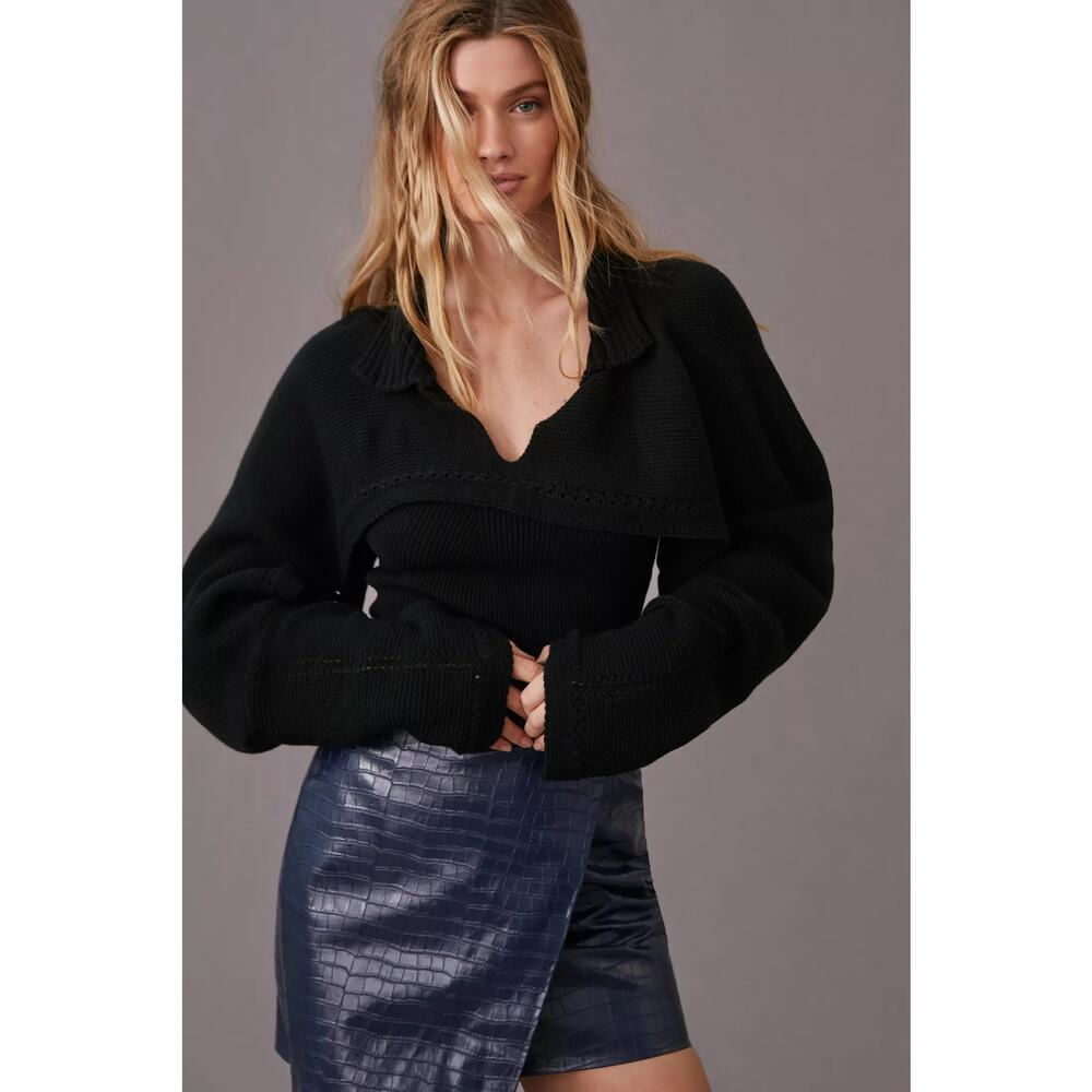 Anthropologie Cropped Collar Shrug